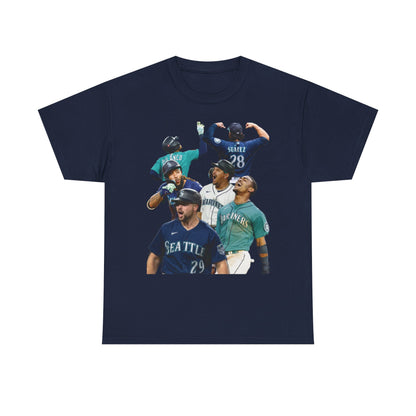 Seattle Mariners Unisex Heavy Cotton Tee, Sports Fan Apparel, Baseball Tee, Gift for Fans, Casual Wear, Team Merchandise