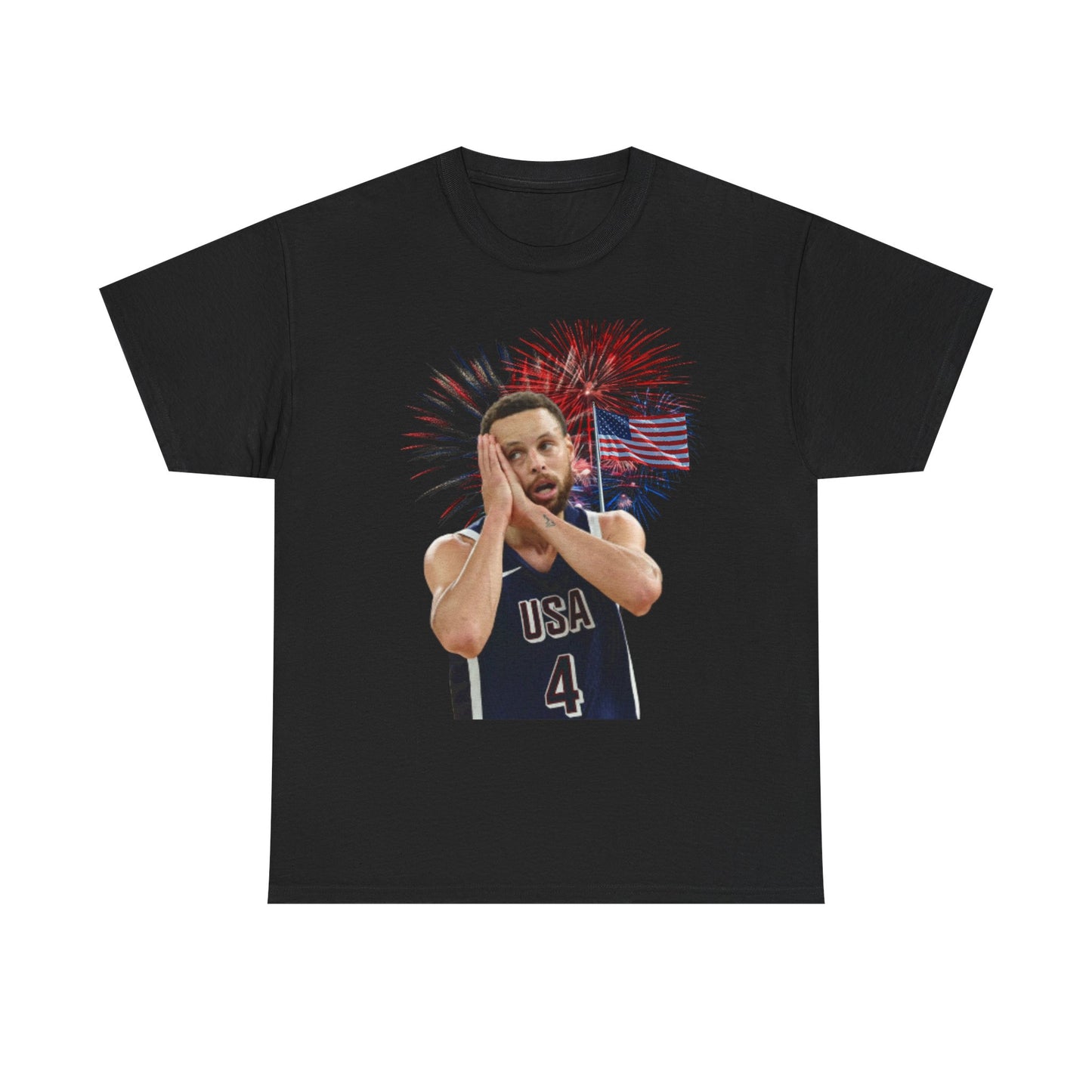 Steph Curry Patriotic Graphic Tee for Basketball Fans, Independence Day Shirt, Unisex Cotton T-Shirt, Sportswear, July 4th Celebration