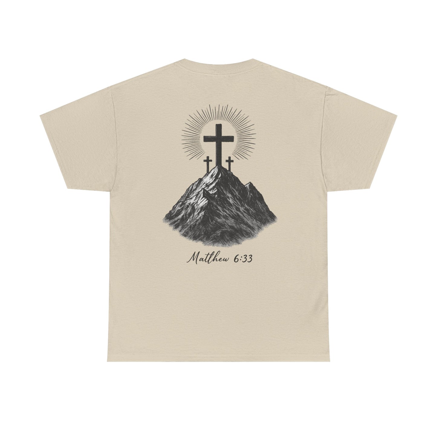 Faith-Inspired Unisex Heavy Cotton Tee - Spiritual Gift, Christian Apparel, Inspirational Shirt, Matthew 6:33, Casual Wear