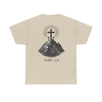 Faith-Inspired Unisex Heavy Cotton Tee - Spiritual Gift, Christian Apparel, Inspirational Shirt, Matthew 6:33, Casual Wear
