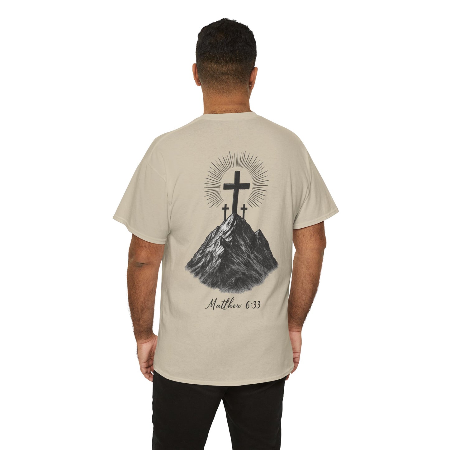 Faith-Inspired Unisex Heavy Cotton Tee - Spiritual Gift, Christian Apparel, Inspirational Shirt, Matthew 6:33, Casual Wear