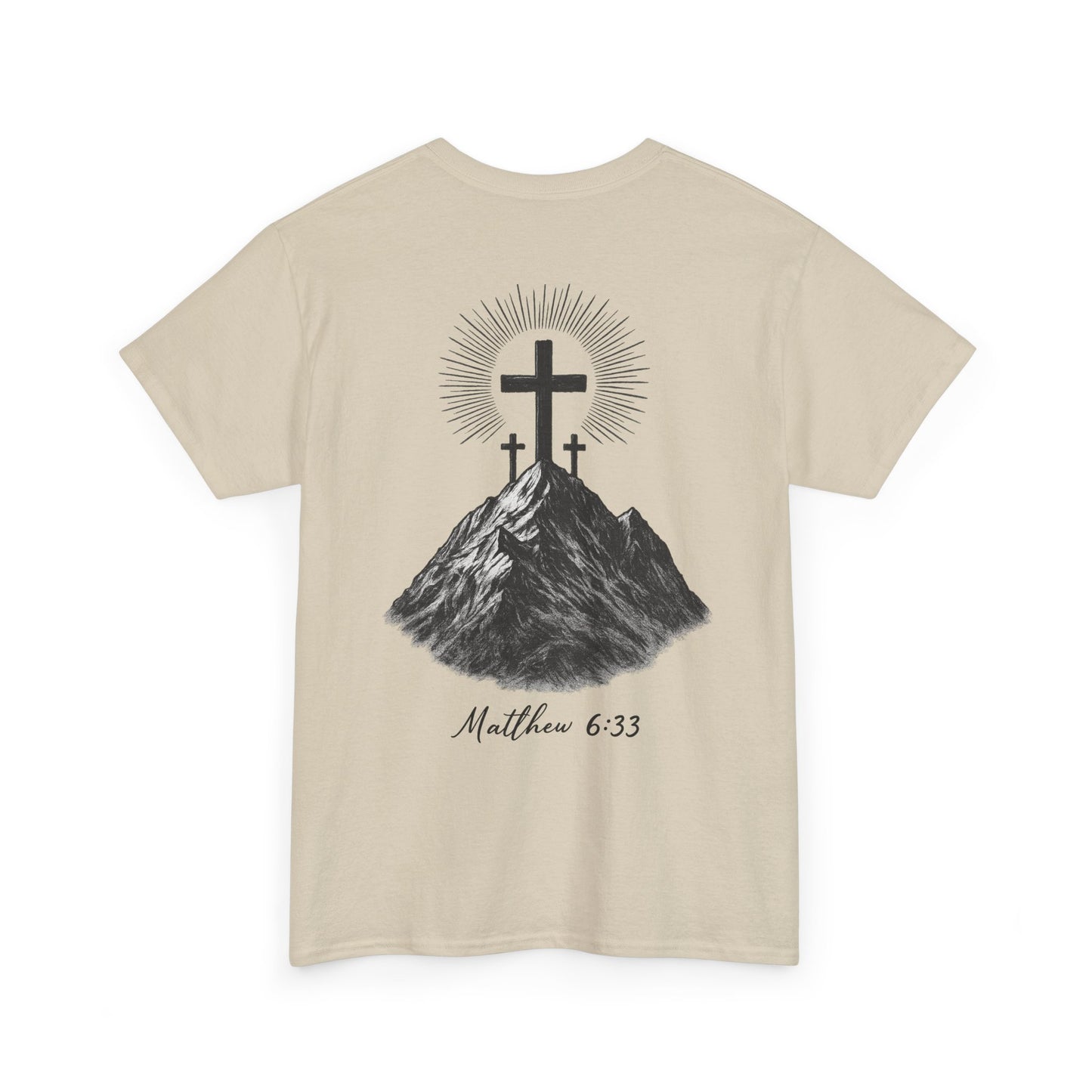 Faith-Inspired Unisex Heavy Cotton Tee - Spiritual Gift, Christian Apparel, Inspirational Shirt, Matthew 6:33, Casual Wear